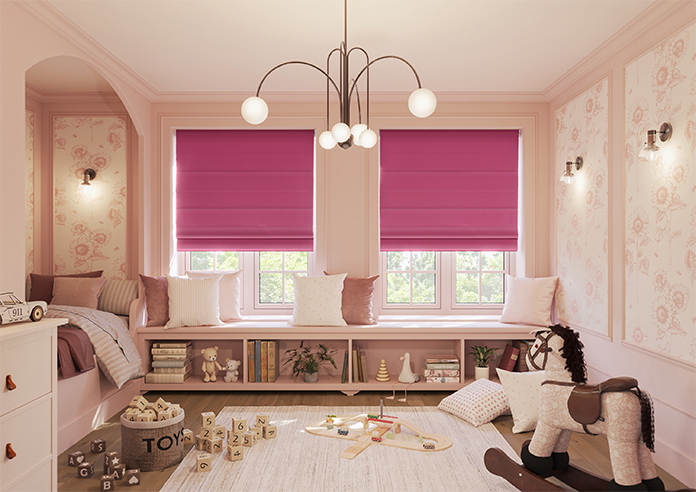 Ascot, Bright Pink - Motorised Roman Blind - Image 8